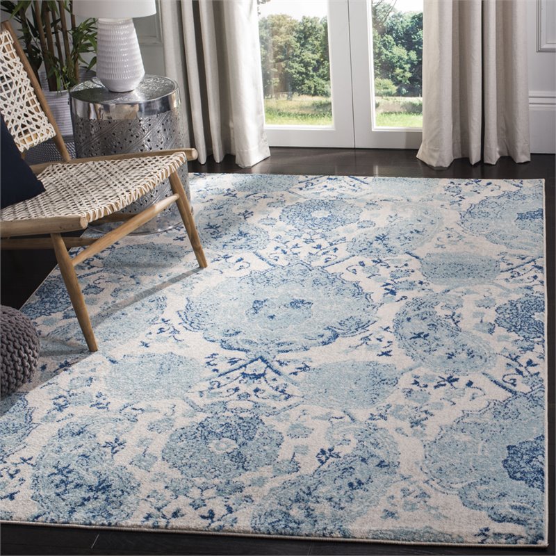 Safavieh Madison 9' x 12' Rug in Ivory and Turquoise