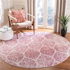 Safavieh Madison 6'7&quot Round Rug in Fuchsia and Ivory