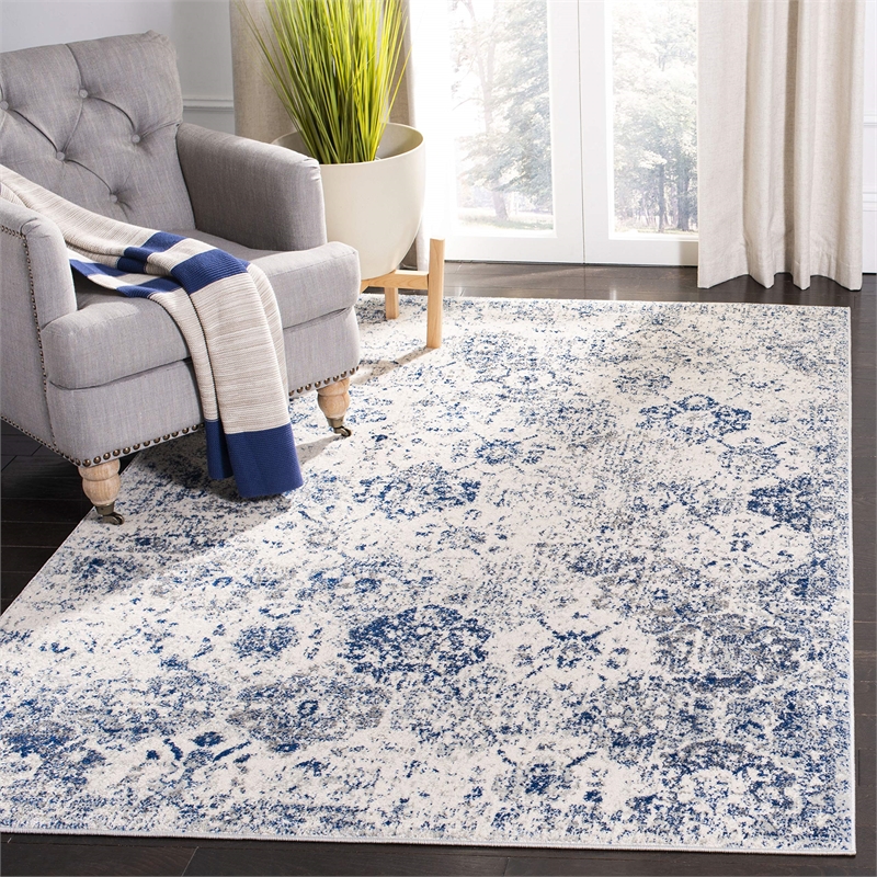 Safavieh Madison 4' x 6' Rug in White and Royal Blue