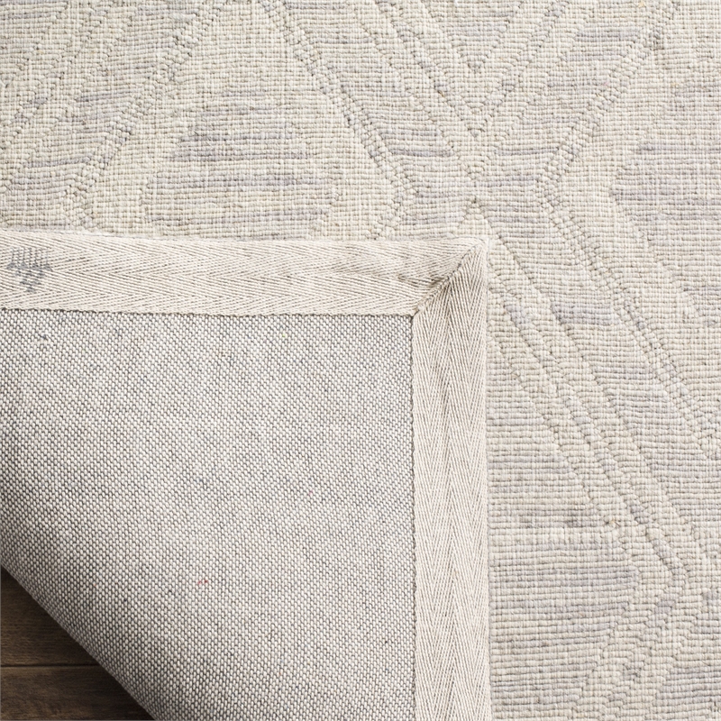 Safavieh Marbella 10' x 14' Hand Loomed Wool Rug in Gray and Ivory