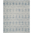 Safavieh Marbella 9' x 12' Hand Loomed Wool Rug in Dark Blue and Ivory