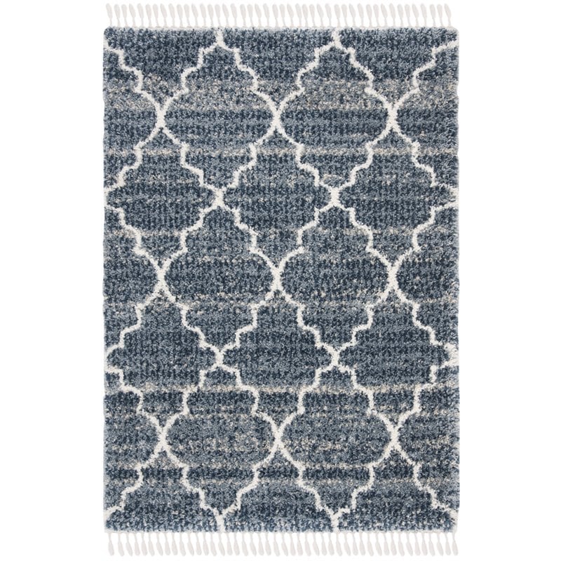 Safavieh Melrose 8' x 10' Shag Rug in Navy and Ivory