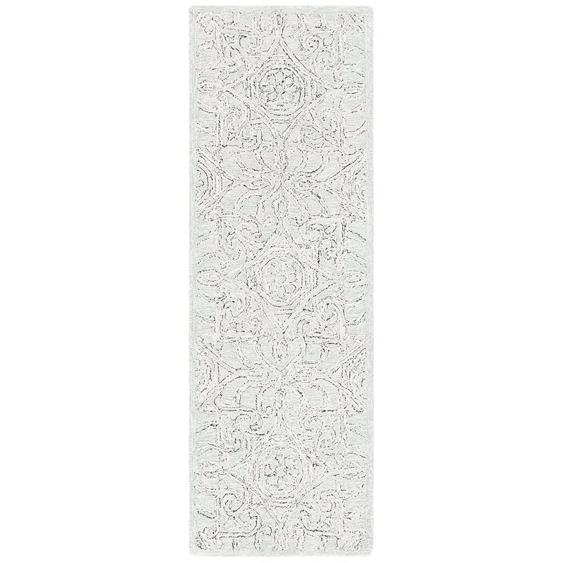 Safavieh Micro-Loop 4' x 6' Hand Tufted Wool Rug in Gray and Ivory