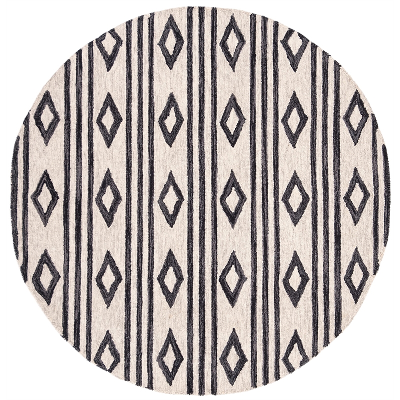 Safavieh Micro-Loop 8' x 10' Hand Tufted Wool Rug in Ivory