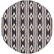 Safavieh Micro-Loop 5' Round Hand Tufted Wool Rug in Charcoal