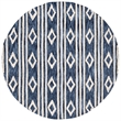 Safavieh Micro-Loop 5' Round Hand Tufted Wool Rug in Navy and Ivory