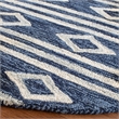 Safavieh Micro-Loop 5' Round Hand Tufted Wool Rug in Navy and Ivory
