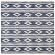 Safavieh Micro-Loop 5' Square Hand Tufted Wool Rug in Navy and Ivory
