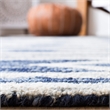 Safavieh Micro-Loop 5' Square Hand Tufted Wool Rug in Navy and Ivory
