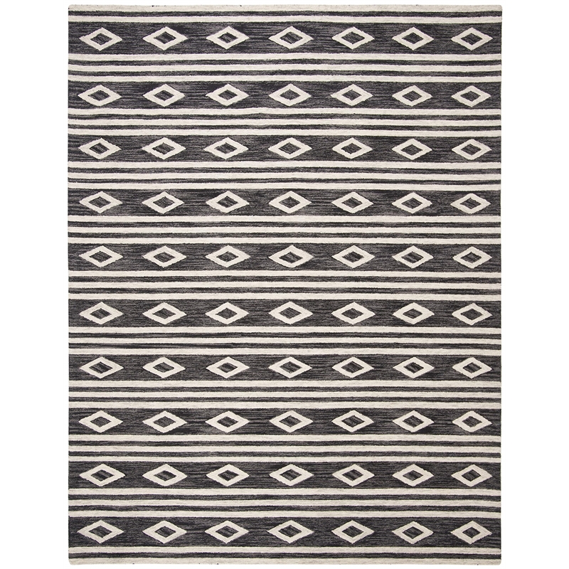 Safavieh Micro-Loop 8' x 10' Hand Tufted Wool Rug in Navy and Ivory