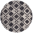 Safavieh Micro-Loop 5' Round Hand Tufted Wool Rug in Charcoal