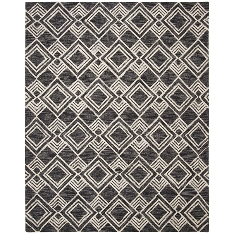 Safavieh Micro-Loop 8' x 10' Hand Tufted Wool Rug in Charcoal