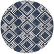 Safavieh Micro-Loop 5' Round Hand Tufted Wool Rug in Navy and Ivory