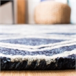 Safavieh Micro-Loop 5' Square Hand Tufted Wool Rug in Navy and Ivory