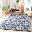 Safavieh Micro-Loop 8' x 10' Hand Tufted Wool Rug in Navy and Ivory