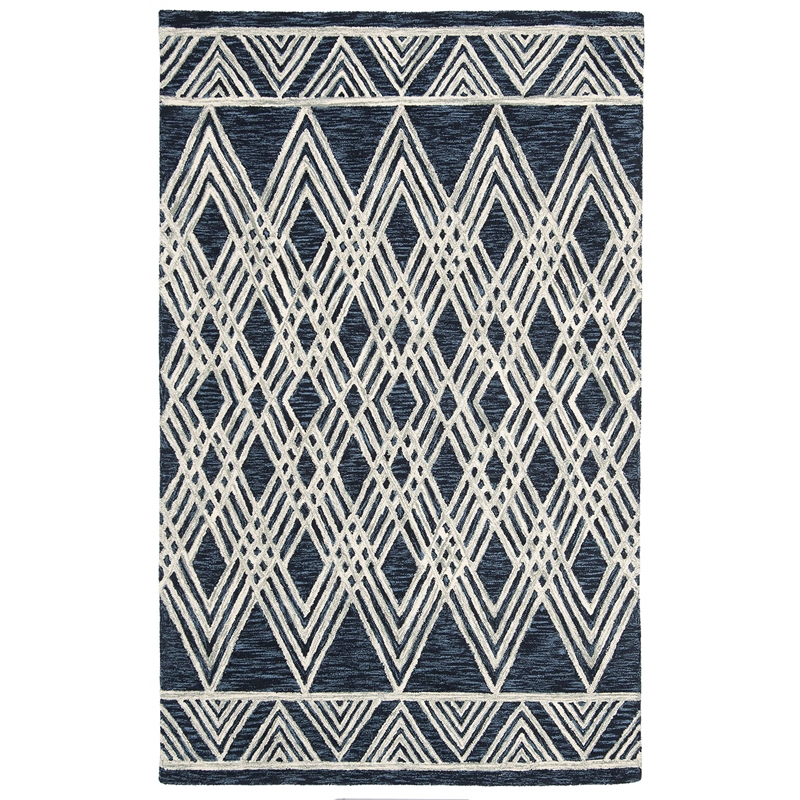 Safavieh Micro-Loop 5' x 8' Hand Tufted Wool Rug in Charcoal and Ivory