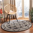 Safavieh Micro-Loop 5' Round Hand Tufted Wool Rug in Charcoal