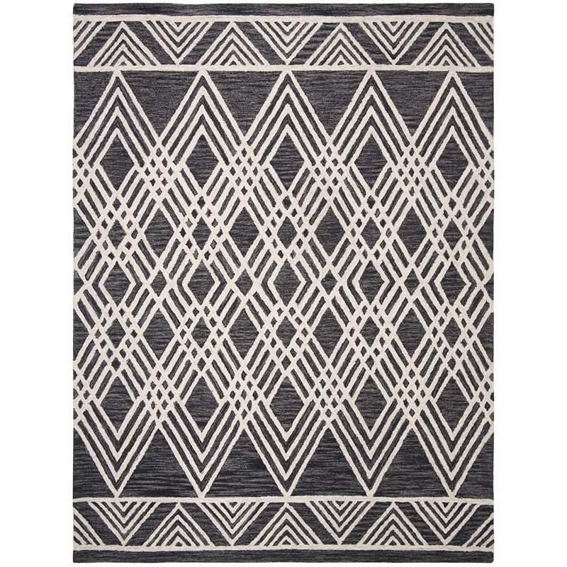 Safavieh Micro-Loop 8' x 10' Hand Tufted Wool Rug in Charcoal