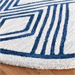 Safavieh Micro-Loop 5' Round Hand Tufted Wool Rug in Ivory and Navy