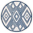 Safavieh Micro-Loop 5' Round Hand Tufted Wool Rug in Ivory and Navy
