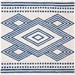 Safavieh Micro-Loop 5' Square Hand Tufted Wool Rug in Ivory and Navy