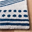 Safavieh Micro-Loop 8' x 10' Hand Tufted Wool Rug in Ivory and Navy