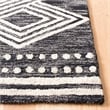 Safavieh Micro-Loop 4' x 6' Hand Tufted Wool Rug in Charcoal and Ivory