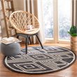 Safavieh Micro-Loop 5' Round Hand Tufted Wool Rug in Charcoal
