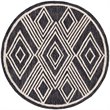 Safavieh Micro-Loop 5' Round Hand Tufted Wool Rug in Charcoal