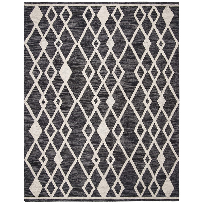 Safavieh Micro-Loop 8' x 10' Hand Tufted Wool Rug in Charcoal