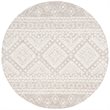 Safavieh Micro-Loop 5' Round Hand Tufted Wool Rug in Beige and Ivory