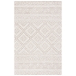 Safavieh Micro-Loop 5' x 8' Hand Tufted Wool Rug in Gray and Ivory