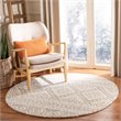 Safavieh Micro-Loop 5' Round Hand Tufted Wool Rug in Gray and Ivory