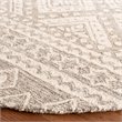 Safavieh Micro-Loop 5' Round Hand Tufted Wool Rug in Gray and Ivory