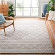 Safavieh Micro-Loop 5' Square Hand Tufted Wool Rug in Gray and Ivory
