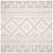Safavieh Micro-Loop 5' Square Hand Tufted Wool Rug in Gray and Ivory