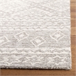 Safavieh Micro-Loop 5' Square Hand Tufted Wool Rug in Gray and Ivory