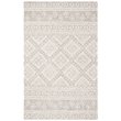 Safavieh Micro-Loop 8' x 10' Hand Tufted Wool Rug in Gray and Ivory