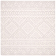 Safavieh Micro-Loop 5' Square Hand Tufted Wool Rug in Gray and Ivory