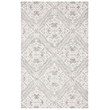 Safavieh Micro-Loop 4' x 6' Hand Tufted Wool Rug in Gray and Ivory