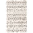 Safavieh Micro-Loop 4' x 6' Hand Tufted Wool Rug in Ivory and Gray