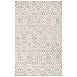 Safavieh Micro-Loop 5' x 8' Hand Tufted Wool Rug in Ivory and Gray