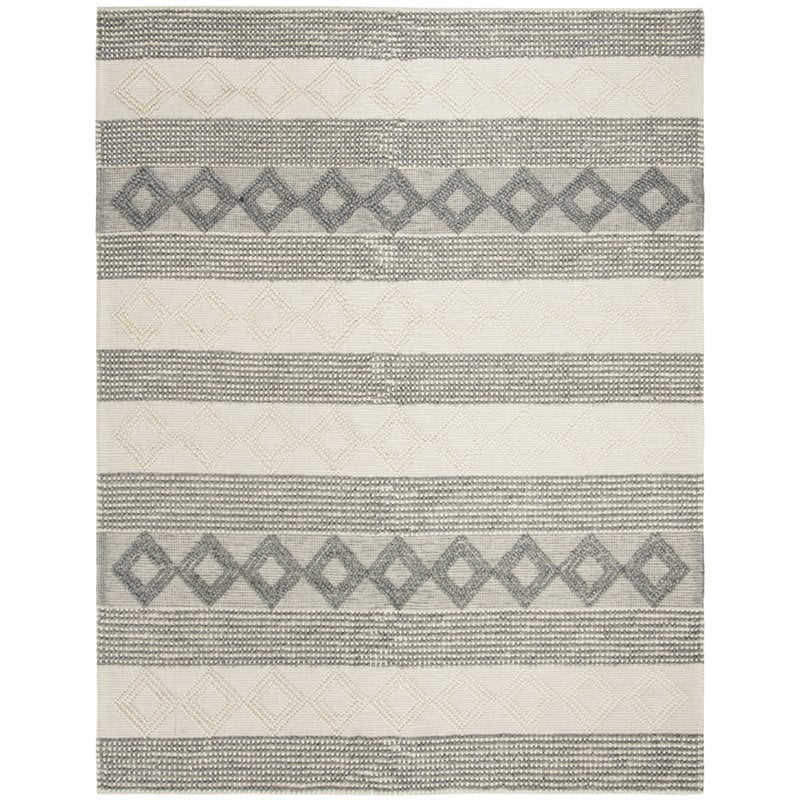 Safavieh Natura 10' x 14' Hand Woven Wool Rug in Gray and Ivory