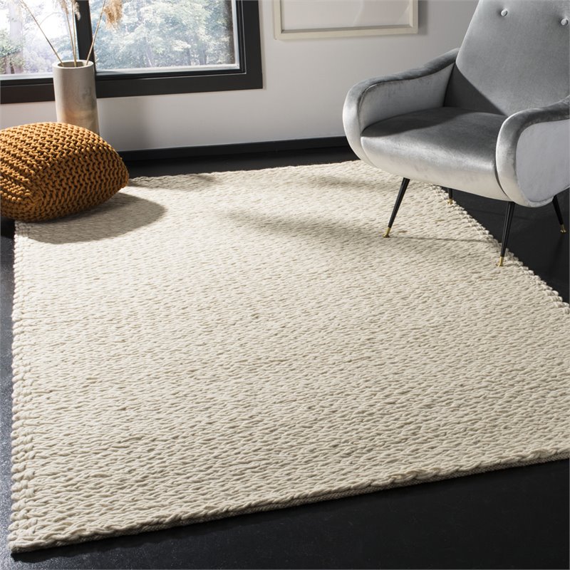 safavieh natura 8' x 10' hand woven wool rug in ivory - nat802a-8