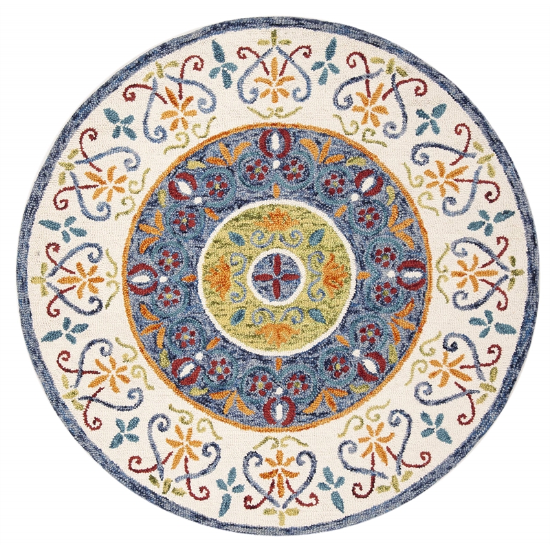 Safavieh Novelty 5' Round Hand Tufted Wool Rug