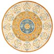 Safavieh Novelty 5' Round Hand Tufted Wool Rug in Gold and Ivory