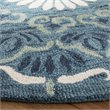 Safavieh Novelty 4' Round Hand Tufted Wool Rug in Blue and Ivory