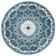 Safavieh Novelty 5' Round Hand Tufted Wool Rug in Blue and Ivory