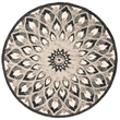 Safavieh Novelty 4' Round Hand Tufted Wool Rug in Charcoal and Ivory