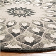 Safavieh Novelty 4' Round Hand Tufted Wool Rug in Charcoal and Ivory